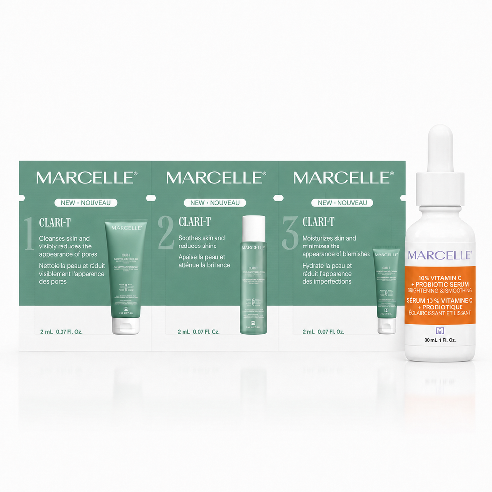 Sérum 10% vitamine C + probiotiques avec échantillon Clari-T