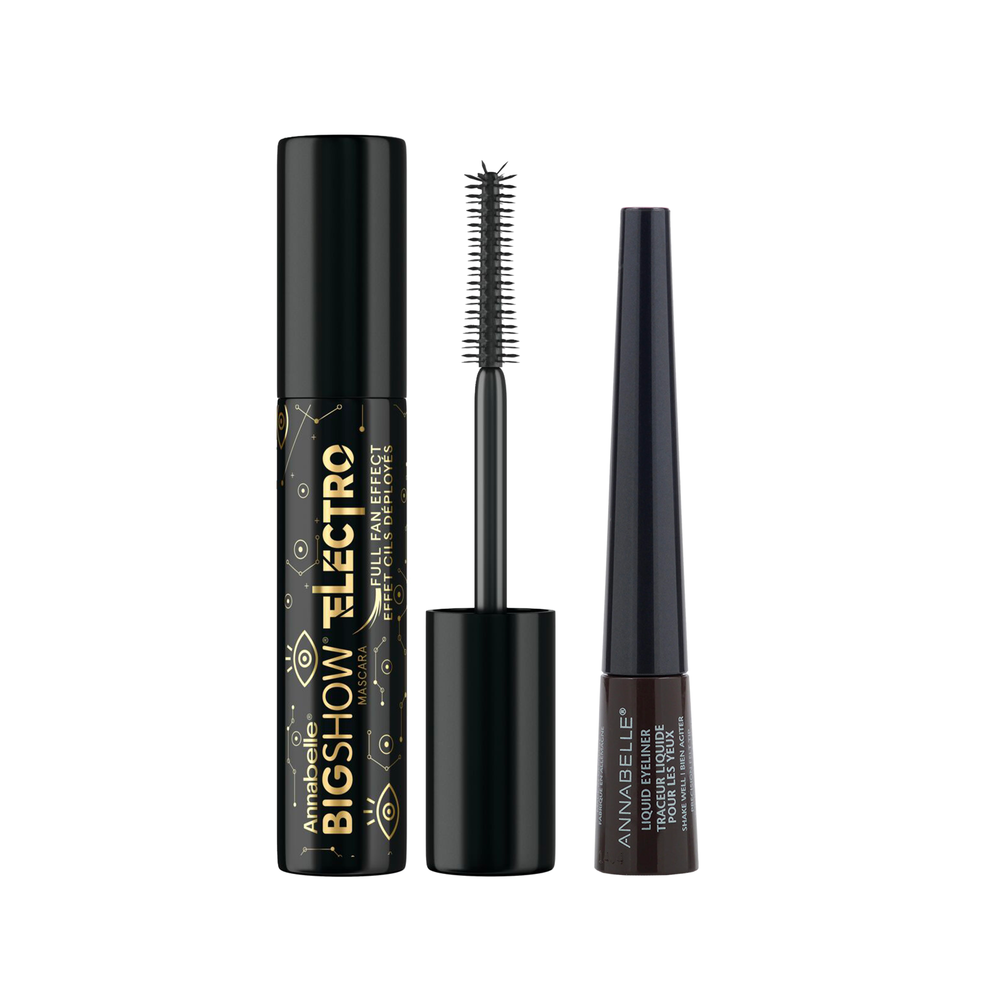 Duo - Mascara Bigshow Electro Full Fan + Traceur yeux liquide hydrofuge Black Out